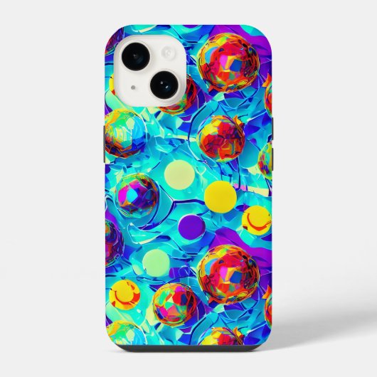 カラフル 3D エフェクト 抽象芸術  iPhoneケース (裏面)