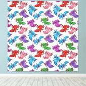 カラフル_Axolotl_Friends_Seamless_Pattern キャンバスプリント (インサイチュ (ウッドフロア))