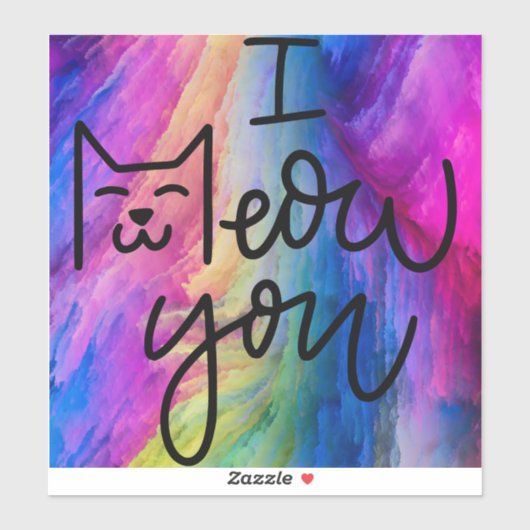 カラフル&Big I Meow You Cat シール (シート)