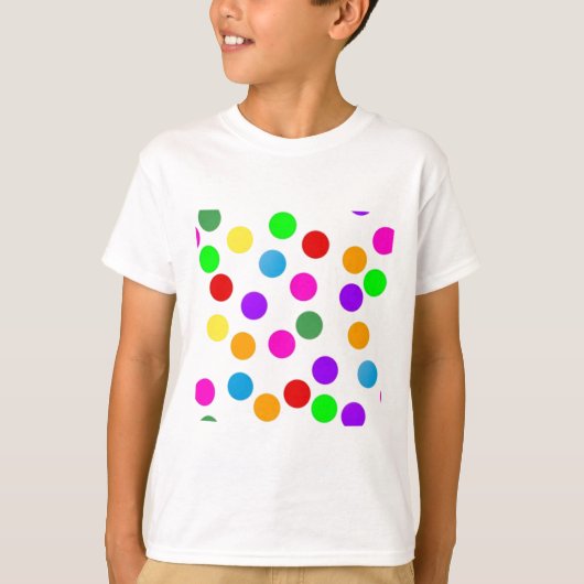 カラフル_dots_on_white tシャツ (正面)