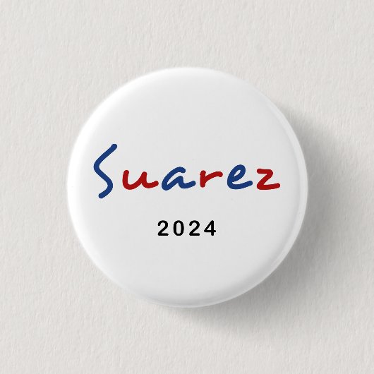 カラフル Francis Suarez 2024スクリプト文字 缶バッジ (正面)