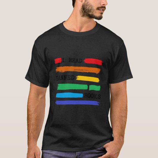 カラフル I Read 禁書週間 2023 ライブラリーライ Tシャツ (正面)