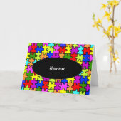 カラフル jigsawパズルグリーティングカード カード (黄色い花)