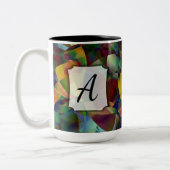 カラフル, Kaleidoscopic抽象芸術アートw/モノグラム ツートーンマグカップ (左)