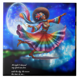 カラフル-meヒッパイシック踊りムーンセラミックタイル タイル