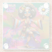 カラフル-meヒッピーのシックなフラワーコースター ガラスコースター (裏面)