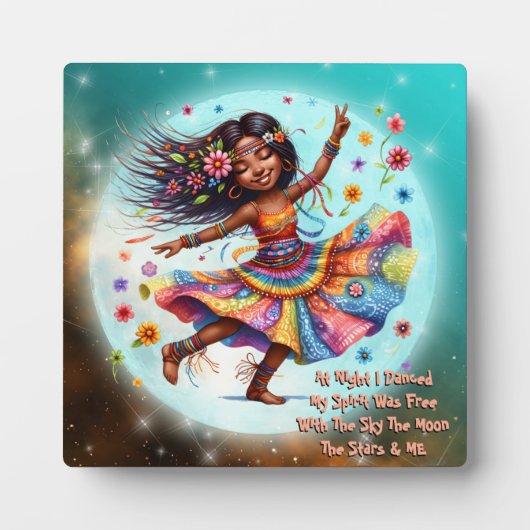 カラフル-Me Hippieシックなムーンプラークとイーゼル フォトプラーク (正面)