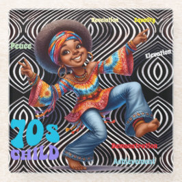 カラフル-Me Hippie Chic 70sチャイルドコースター ガラスコースター