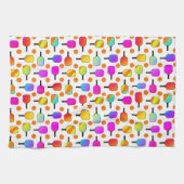 カラフル, Pickleball Paddles, Orange Pickleballs キッチンタオル (横)