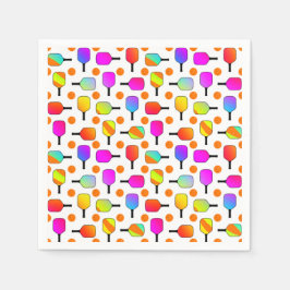 カラフル, Pickleball Paddles, Orange Pickleballs スタンダードカクテルナプキン