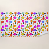 カラフル, Pickleball Paddles, Orange Pickleballs ビーチタオル (正面)