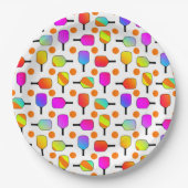 カラフル, Pickleball Paddles, Orange Pickleballs ペーパープレート (正面)