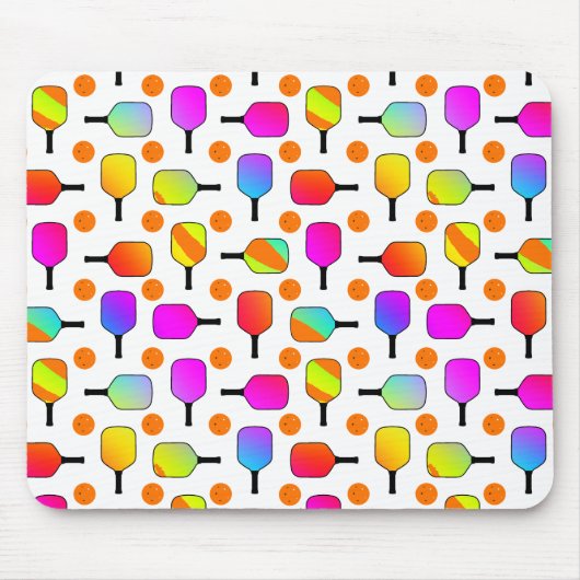 カラフル, Pickleball Paddles, Orange Pickleballs マウスパッド (正面)