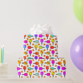 カラフル, Pickleball Paddles, Orange Pickleballs ラッピングペーパー