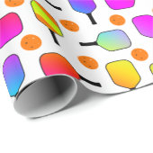 カラフル, Pickleball Paddles, Orange Pickleballs ラッピングペーパー (ロールコーナー)