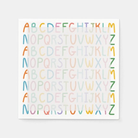カラフルABC スタンダードカクテルナプキン (正面)