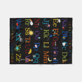 カラフルABC 123のデザイン フリースブランケット (正面(横))