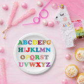 カラフルABC'S ペーパープレート (パーティー)