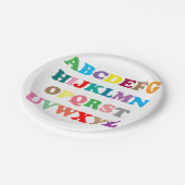 カラフルABC'S ペーパープレート (アングル)