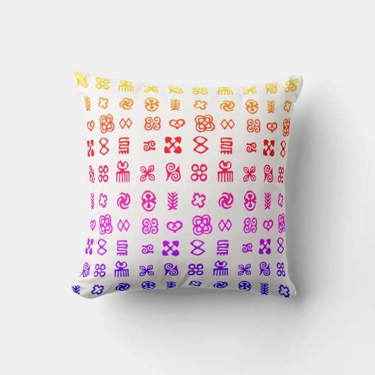 カラフルAdinkra African記号 クッション (正面)