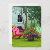 カラフルAdirondack椅子のフローラ写真 招待状 (正面)