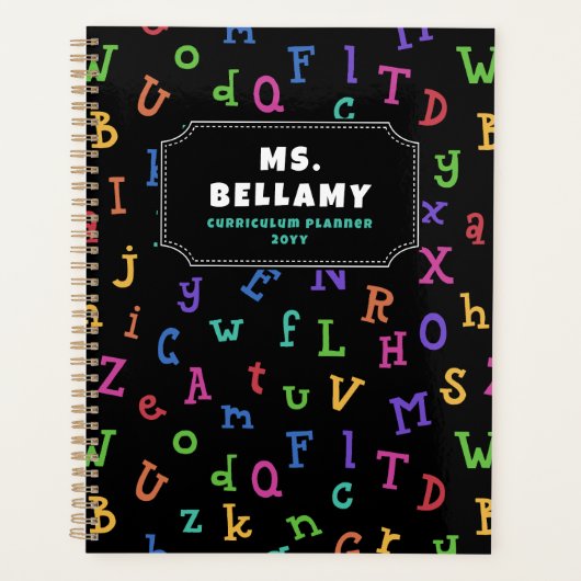 カラフルAlphabet Pattern先生学生 プランナー手帳 (正面)