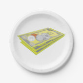 カラフルAmerican Money現金とコイン ペーパープレート (正面)