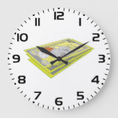 カラフルAmerican Money現金とコイン ラージ壁時計 (正面)