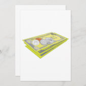 カラフルAmerican Money現金とコイン 招待状 (正面/裏面)