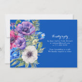 カラフルAnemoneフローラ写真80誕生日 招待状 (裏面)