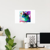 カラフルArtポップ・アートの Editable Cat and butterfly ポスター (ホームオフィス)