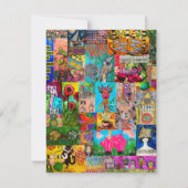 カラフルArt Mixed Mediaあいさつポップ・アートのカード (正面)