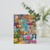 カラフルArt Mixed Mediaあいさつポップ・アートのカード (スタンド正面)