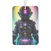 カラフルAtompunk宇宙飛行士デジタルAIアート カーエアーフレッシュナー (裏面)