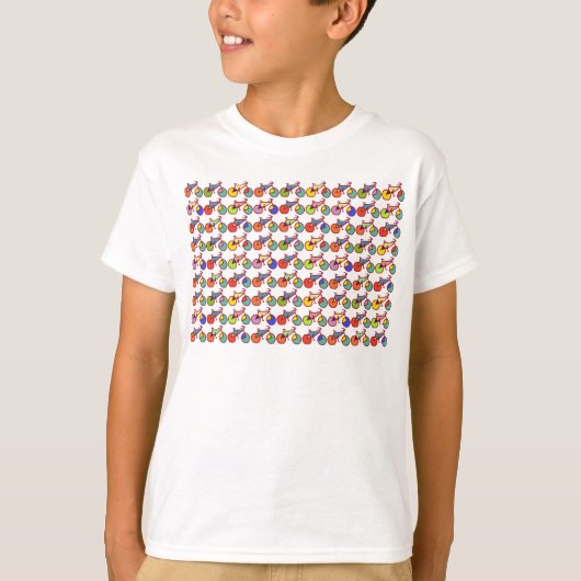 カラフルBikesパターン Tシャツ (正面)