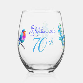 カラフルBirdie Me忘れ Notフローラ70誕生日 ステムなしワイングラス