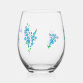 カラフルBirdie Me忘れ Notフローラ80th誕生日 ステムなしワイングラス (左)