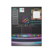 カラフルBlack Office School Large Notepad ノートパッド (回転)