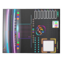 カラフルBlack Office School Large Notepad