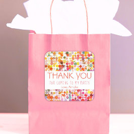 カラフルBlots Kids Thank you誕生日パーティー スクエアシール