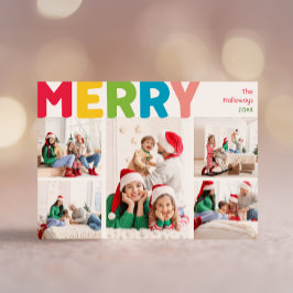 カラフルBright Year In Reviewメリー Five Photo シーズンカード