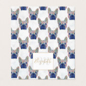 カラフルBulldogフランスのブラシストロークハンド絵を描 名刺 (外部フラット)