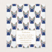 カラフルBulldogフランスのブラシストロークハンド絵を描 名刺 (内部フラット)