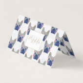 カラフルBulldogフランスのブラシストロークハンド絵を描 名刺 (正面)