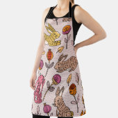カラフルBunnies:かわいいフローラヴィンテージ。 エプロン (インサイチュ)