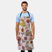 カラフルBunnies:かわいいフローラヴィンテージ。 エプロン (着用した状態)