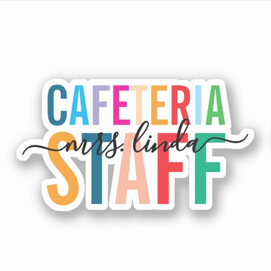 カラフルCaferiaのスタパーソナライズされたッフ名 シール (正面)