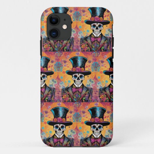 カラフルCalavera ：死んだスケルトンの日 Case-Mate iPhoneケース (裏面)