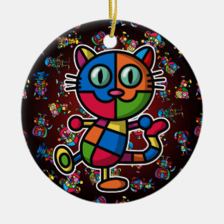 カラフルcat2 セラミックオーナメント