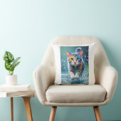 カラフルcat、スプラッシュ絵を描、着色グレーディング クッション (椅子)